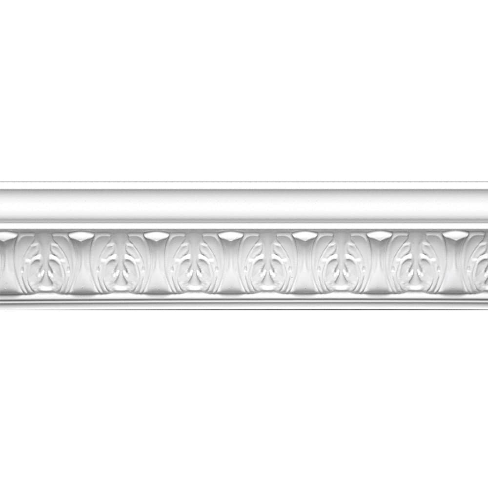 Focal Point 23145 Athenian Leaves Crown Moulding 4 1/8-Inch by 8 Foot, Primed White, 8-Pack