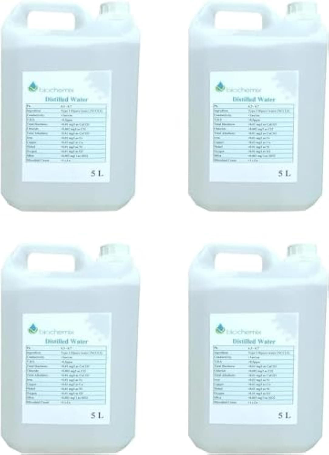 BioChemix HIPURE Distilled Water 5000 ml-4 PCS