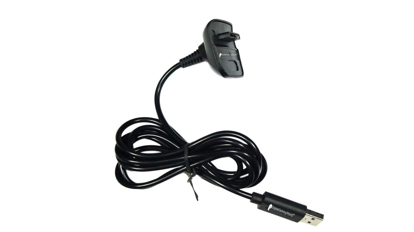 Digital Gaming World 2 in 1 Charging & Connecting Cable for Xbox 360 Wireless Controller (Not Suitable For Xbox One/PC/Laptop/TV Or Any Other)(Grade-3),Black