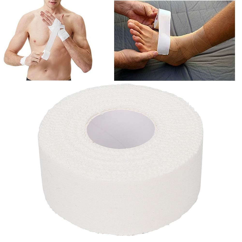 White Athletic Sports Tape, Self Adherent Cohesive Wrap Bandages, Easy Tear Zigzag First Aid Tape, Elastic Self Adhesive Tape for Athlete & Trainers