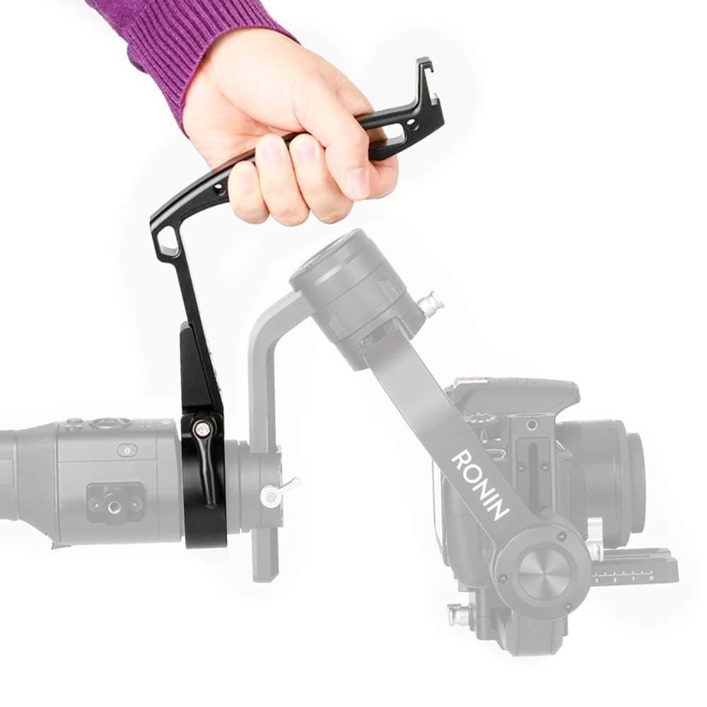 AgimbalGear DH09 Handle Grip Compatible with DJI Ronin S Gimbal Stabilizer Support Extension Mounting Monitor/Microphone Holder Inverted Adapter Low Angle Video Shooting Filming Aluminum Alloy
