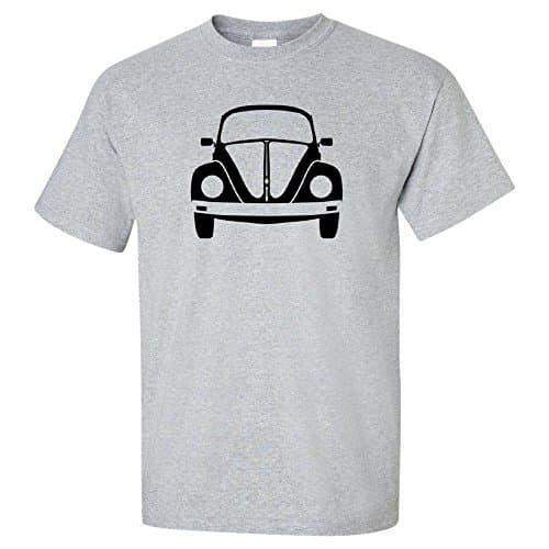 Vdubster Graphic Tees - Classic VW Beetle Front T-Shirt - Custom Volkswagen Artwork Printed Shirt (Small)