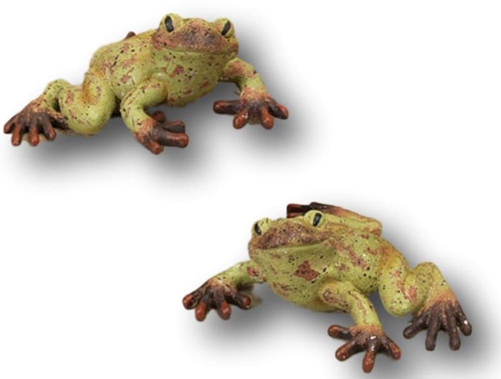 Two 6.5" Sweet Garden Patio Rainforest Style Frogs ~ Made of Resin