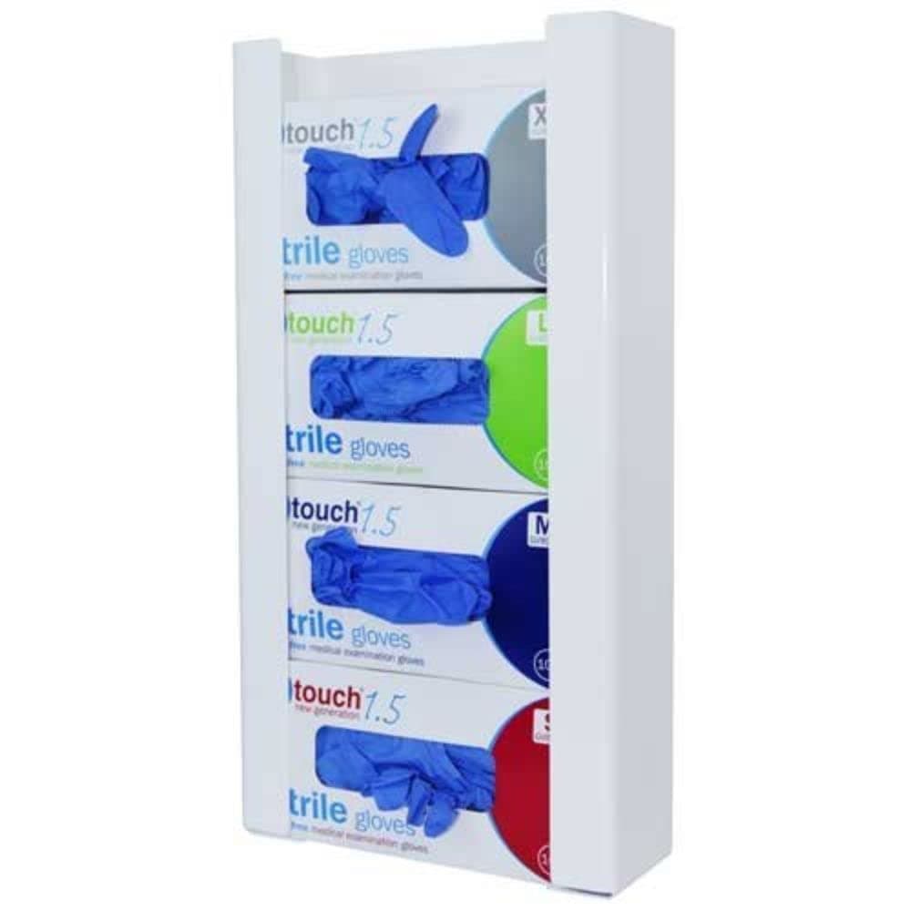 GD4-BIO Quad Glove Box Dispenser, 27 cm x 51.5 cm x 10 cm, White