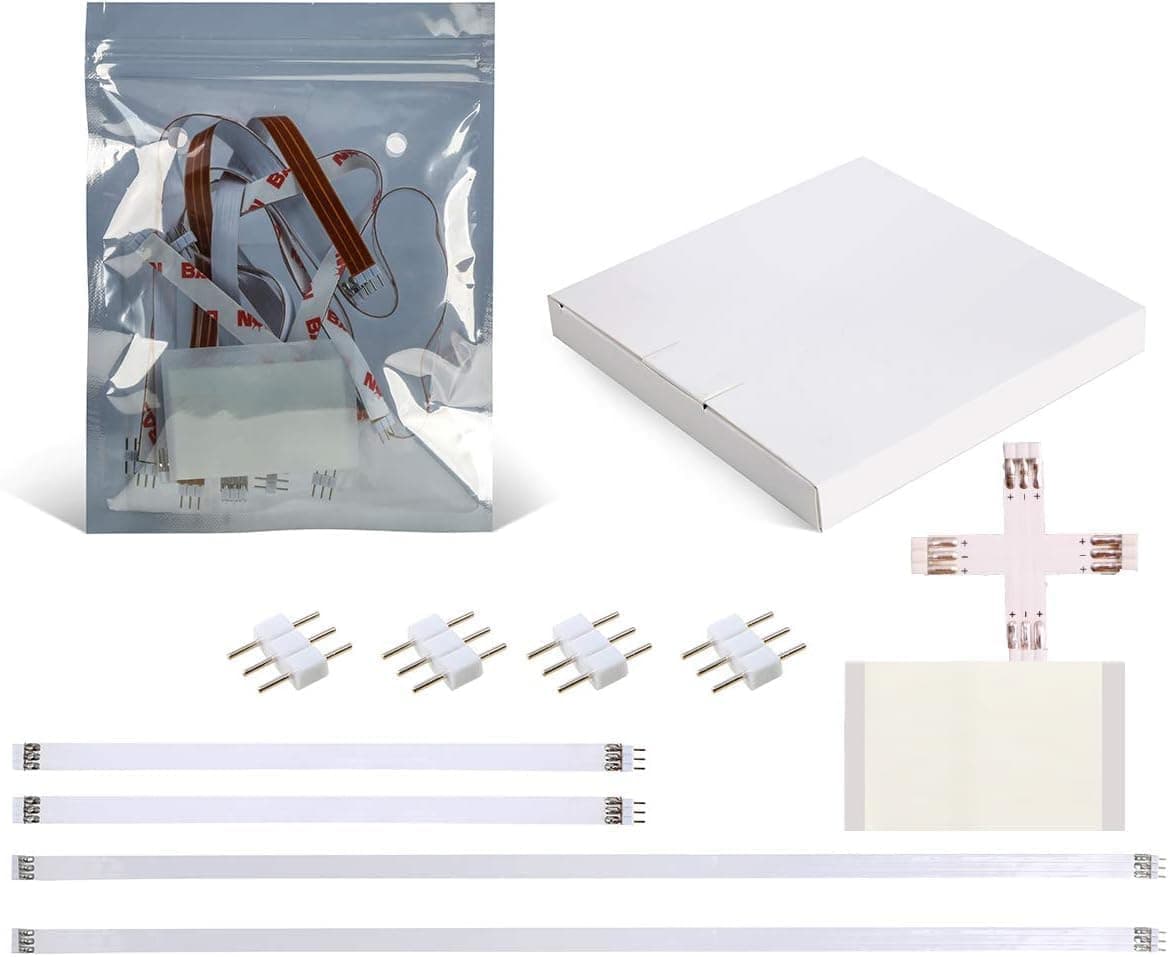 Accessories for WOBANE Cabinet Light Kit, 3 Pin Extention Connecter, 8mm FPCB Connecter