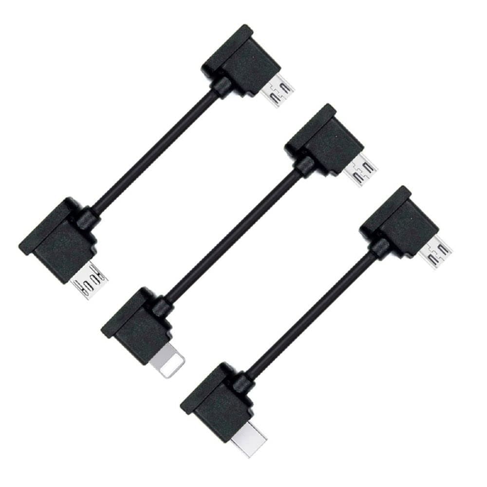 3pcs/Set Remote Controller Data Cable Type-C & Micro & to Micro USB for Mavic Pro Platinum Mavic Park RC Accessories