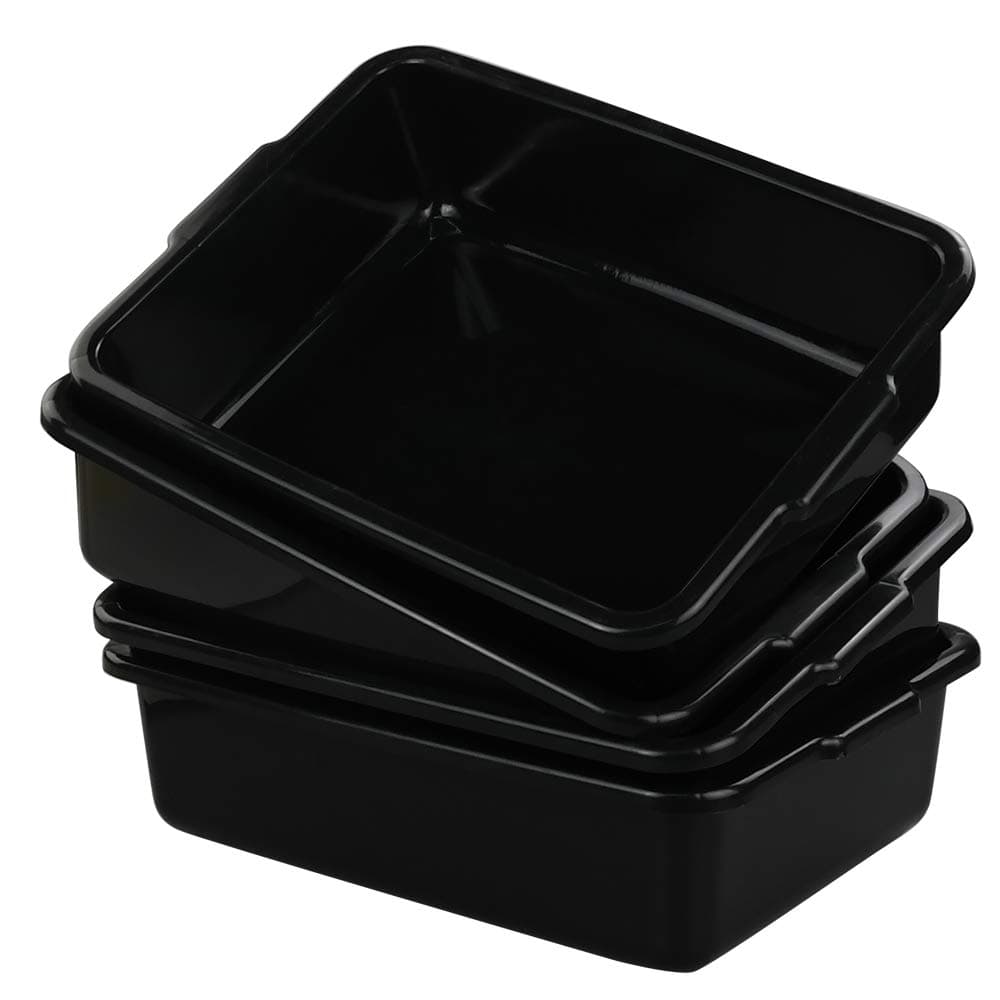 Eudokky Small Plastic Washing Bowl, 4-Pack Food Plastic Storage Tray, 37.5 x 27 x 10 cm