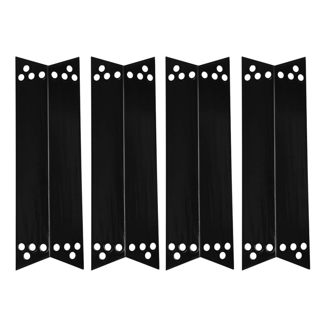 YIHAM KP758 BBQ Heat Diffuser for Sears Kenmore Grill Parts, Heat Shield Plate Replacement, Burner Cover Flame Tamer Deflector for Charbroil Nexgrill, 15 inch x 4 5/8 inch, Porcelain Steel, Set of 4