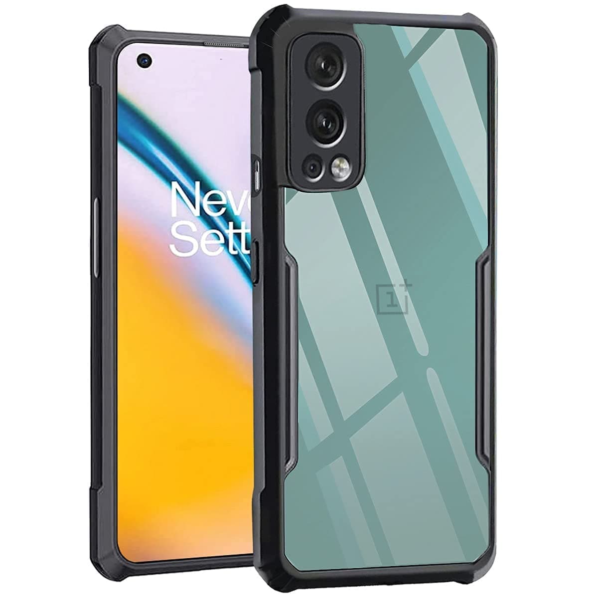 WOW IMAGINE Shock Proof Clear Back Cover Case Mobile Cover for 1+ Oneplus Nord 2 5G | OnePlus Nord 2 5G Pac-Man Edition (Hard | Hybrid PC + TPU | Full Armour Device & Camera Protection | Black)