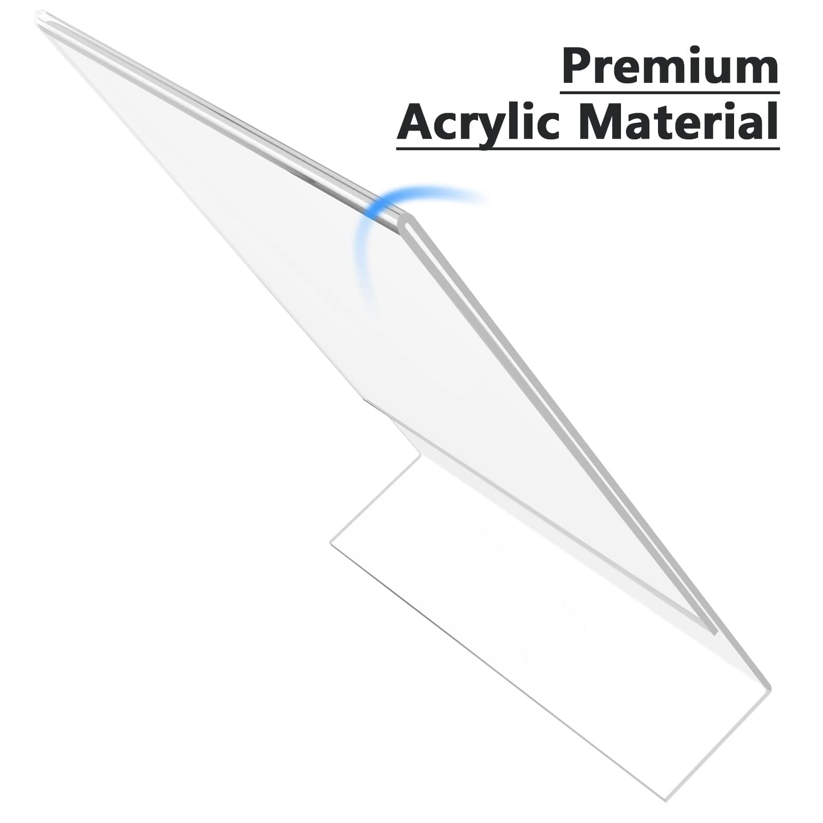 MaxGear Acrylic Sign Holder 8.5 X 11 Slant Back Design Clear Sign Display Holder Plastic Display Stands - Pack of 12