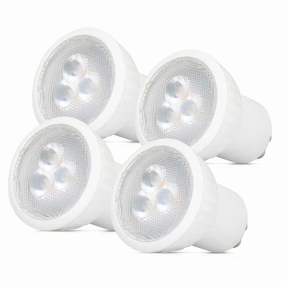 4Pack GU10 LED Bulbs 3W 300lm Small Size MR11 LED Light Bulb AC 85-265v 30w Halogen Bulb Equivalent Recessed Lighting Downlight AC 110V Pure White 6000K