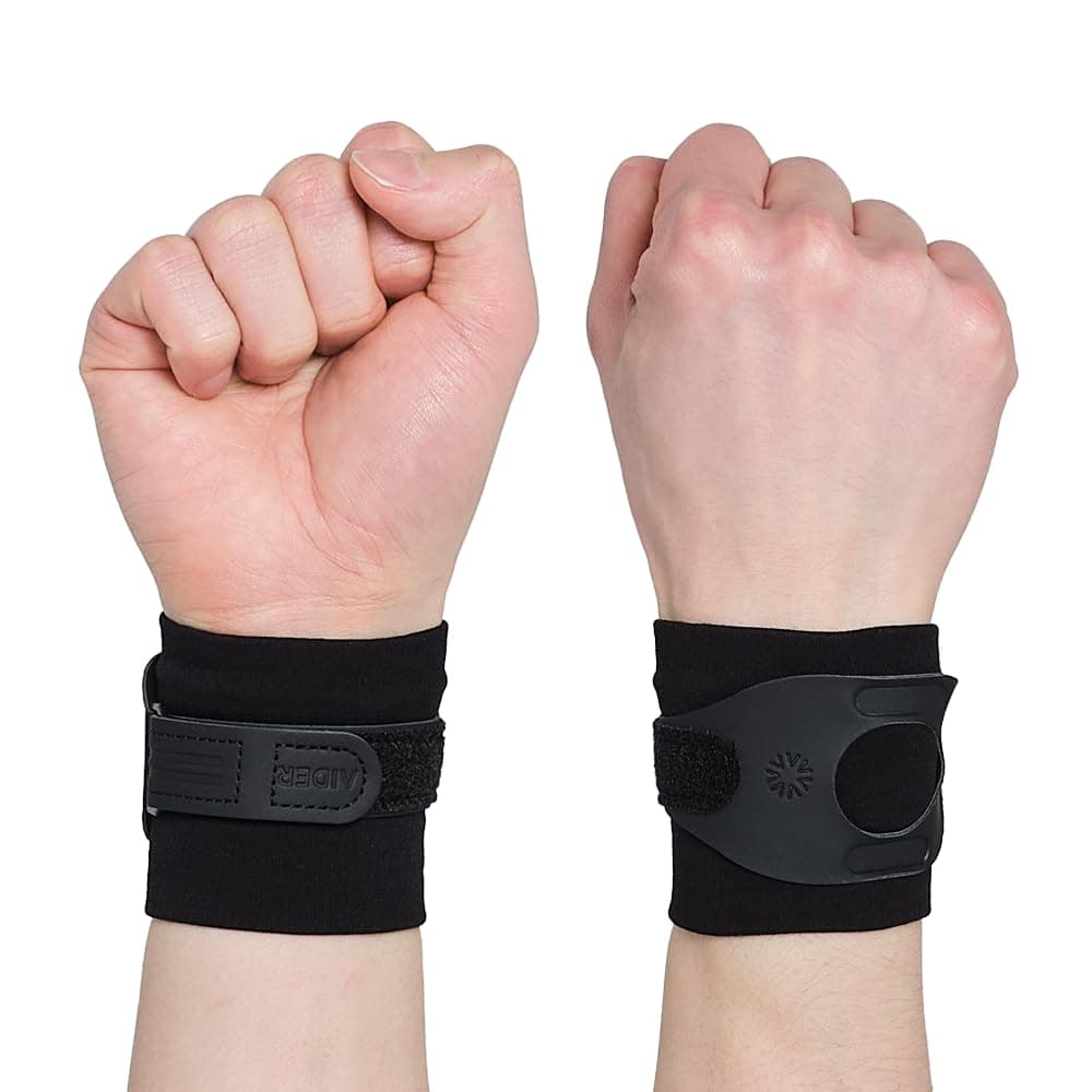 Aider Daily Grip Zero Wrist Brace for TFCC Tears. Support for Ulnar sided wrist pain, strain, Arthritis, Daily Life and Sports Activities, Tennis, Golf and Long computer work, working, driving, carrying items, etc. Developed by Physical Therapist - Free Size (Black)