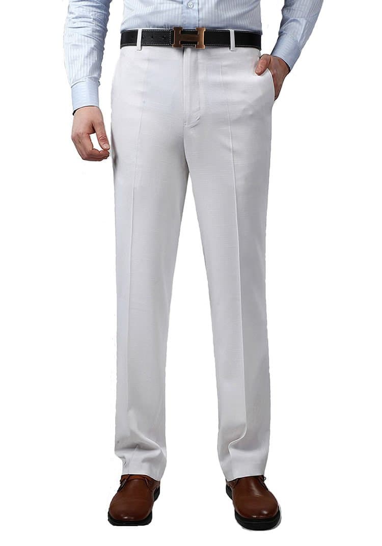 Jessica T Men's Business Trousers White Anti-Wrinkle Full Size