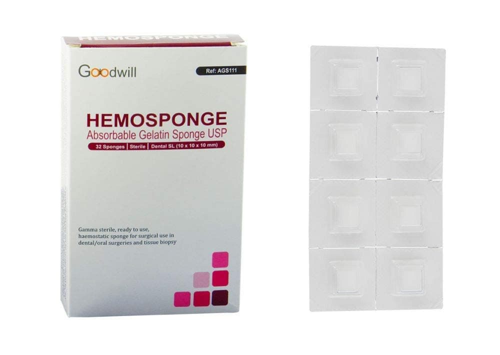 Goodwill Hemosponge Premium Quality (Pack Of 32 Pieces) By Dental World Official With 4 Days Delivery