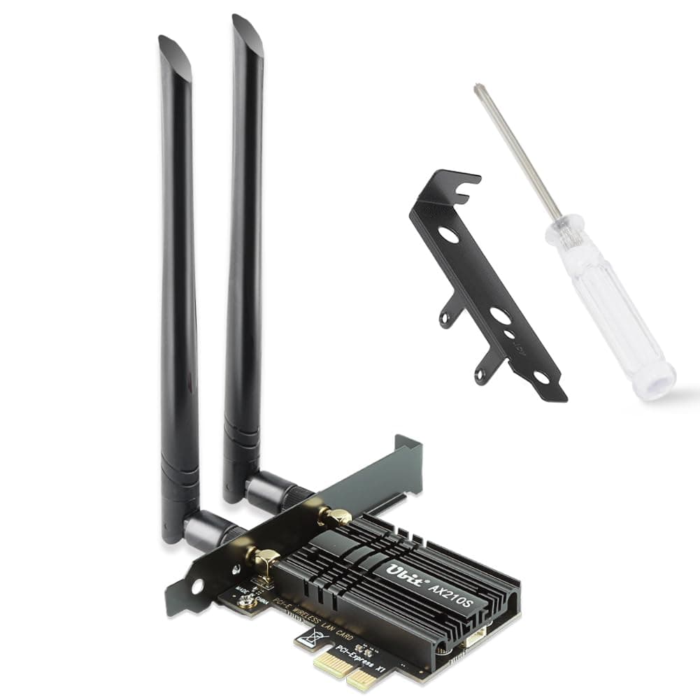 WiFi Card, Ubit Tri-Band 5400Mbps WiFi 6E 6GHz PCIe WiFi Card, BT 5.3, AX210 Wireless WLAN Adapter with MU-MIMO,OFDMA,Ultra-Low Latency, Supports Windows 10/11 (64bit)