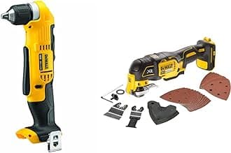DeWalt DCD740N-XJ 18V XR Lithium-Ion Body Only Cordless 2-Speed Angle Drill, Yellow/Black, 4.57 cm*12.52 cm*2.99 cm & DCS355N-XJ 18V Li-Ion Cordless Brushless Oscillating Multi-Tool