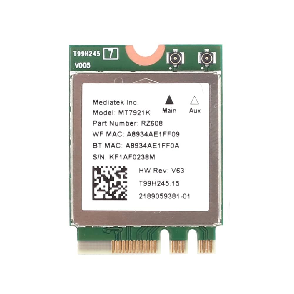 Teday Wi-Fi 6E MediaTek MT7921k Tri band 1800Mbps 2.4G/5G/6G Bluetooth 5.2 WiFi 6 Wireless Card 802.11AX Windows 10 / 11