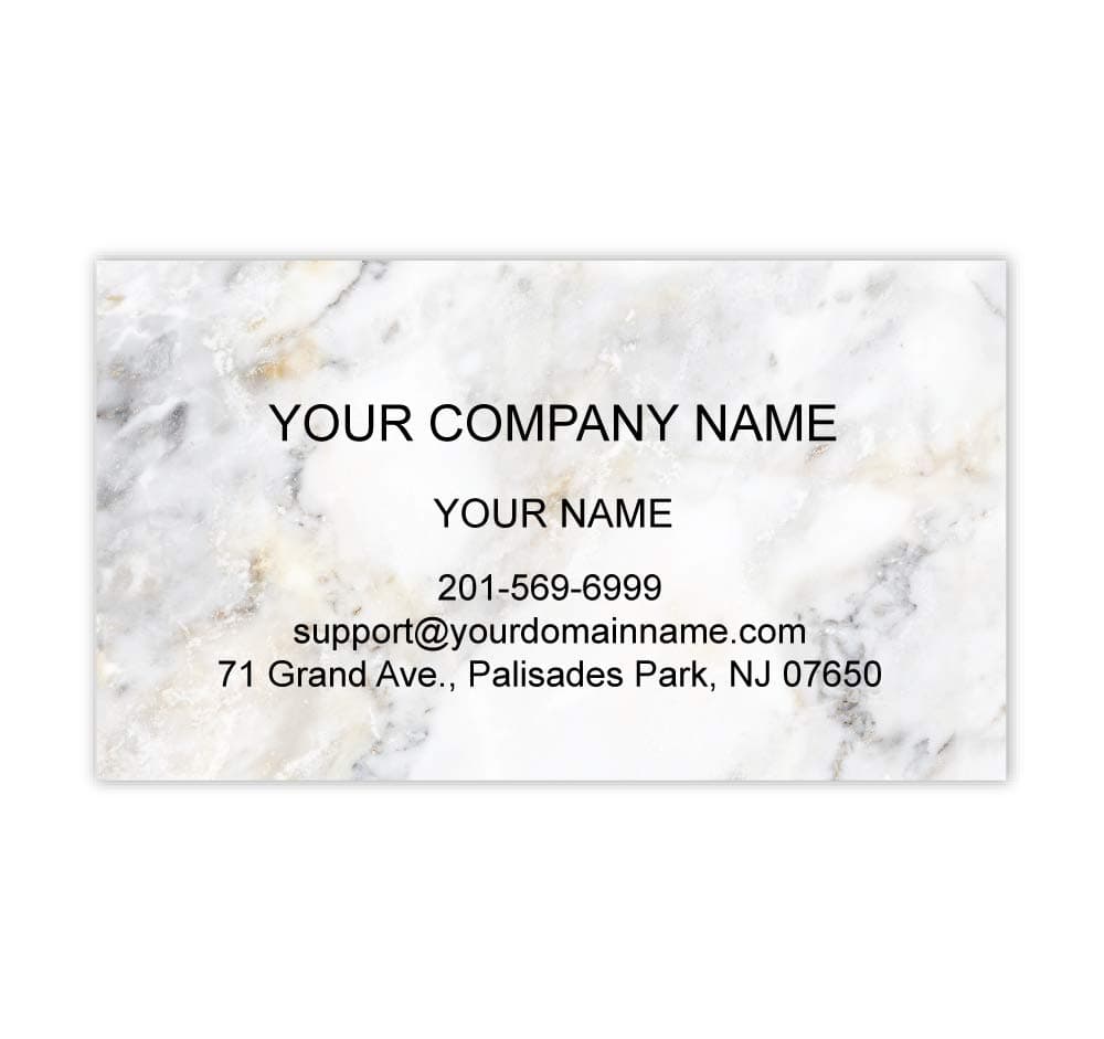 Custom Premium Business Cards 100 pcs Full color - Printed on Classic matte paper 14pt (114 lbs. 308gsm) (Marble Plain), Made in The USA
