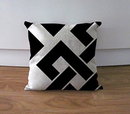 Black and white pillow cover Geometric cushion cover lumbar couch pillowcase sofa decorative throw pillow case accent cushion case 18 * 18