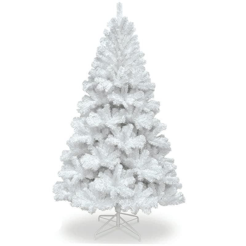 TradeXone christmas tree natural look green spruce majestic premium xmas tree perfect for tight spaces indoor and outdoor christmas tree with metal stand easy to assemble White 5ft boosting 500 tips