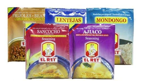 El Rey Triguisar Seasoning Mix Display Case (Mezcla Lista Para Preparar)-made in Colombia, Used Worldwide (Sancocho)