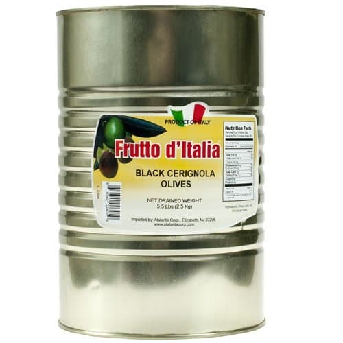 Large Black Cerignola Olives - 1 can - 5.5 lbs