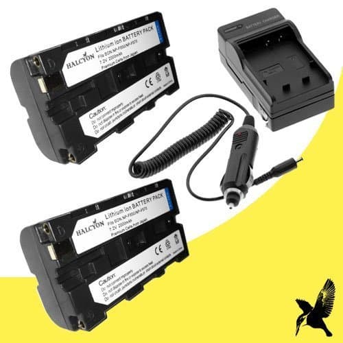 Halcyon Two 2000 mAH Lithium Ion Replacement Battery and Charger Kit for Sony NP-F550 and Sony HDR-FX1, HDR-FX1000, HDR-FX7, HVR-HD1000U, HVR-V1U, HVR-Z1, HVR-Z1U Digital Camcorders