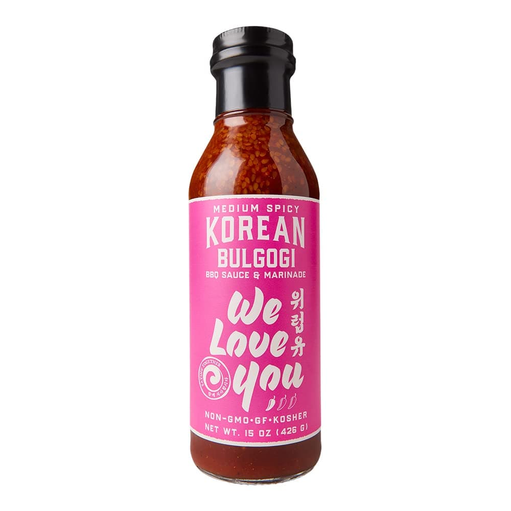 We Love You Medium Spicy Korean Bulgogi BBQ Sauce and Marinade, 15 Ounce