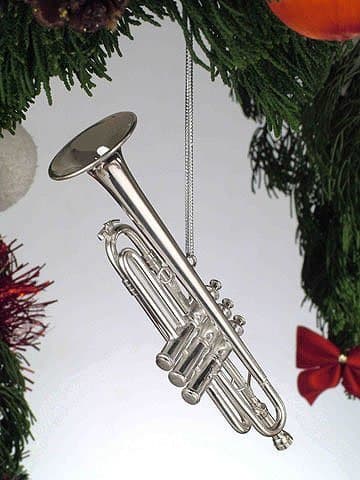 Silver Music Trumpet Musical Instrument Ornament New