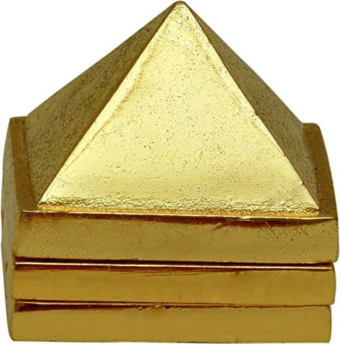 Maa Padma Farms Brass Vastu Pyramid Multi Layered/Multi Layered Brass Vastu Pyramid to Remove Negative Energy, Good Luck, Success and Prosperity- The Himalayan Collections (1 x 1 Inch)