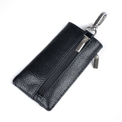 [Winter Sale] Anniverl Men's Genuine Leather Key Case Pure Color Key Holder Keychain Key Ring Key case AX-CC004
