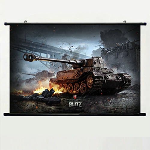 Wall Posters Wall Scroll Poster with World of Tanks Blitz Wargaming Net World of Tanks Tiger Home Decor Fabric Painting 23.6 X 15.7 Inch