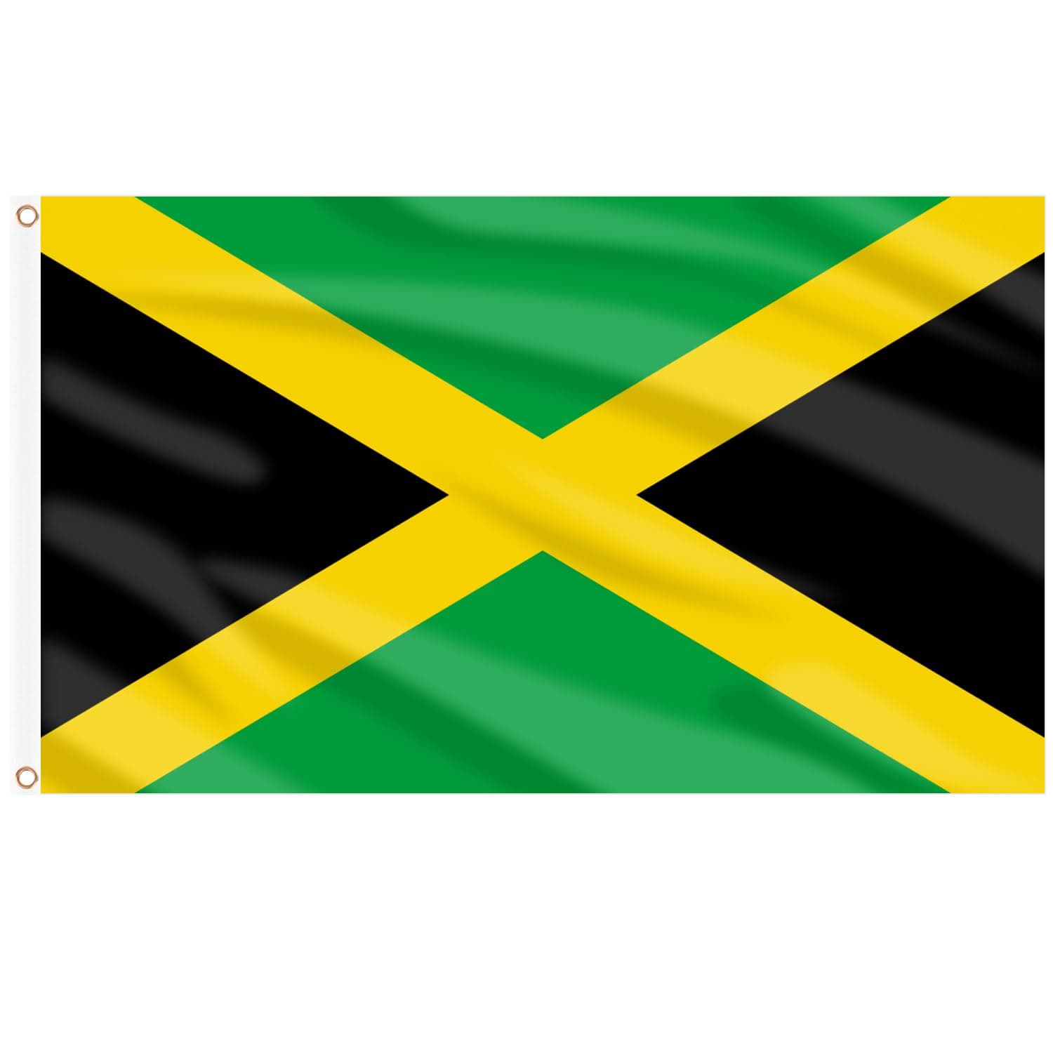 AhfuLife 2 Pcs Jamaica Flag Jamaican Flag 3x5 Ft, Large Jamaica National Flags for Outside - Double Side with Brass Eyelets for Jamaican Party Decorations, Bar Garden Street Decoration Indoor Outdoor