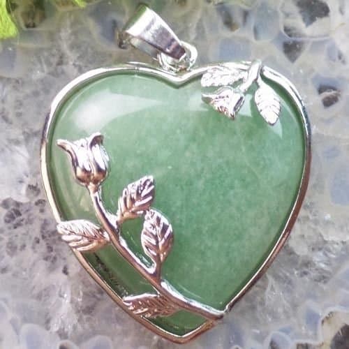 Beautiful Wire Wrap Aventurine Heart Pendant Bead