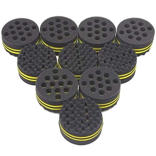 AIR TREE Big Holes Twists Curly Dread Lock Afro Coils Black Hair Twist Curl Curling Haircut Twisted Natural Hairstyle Magic Barber Sponge Brush For Curls Male Men Boy Women Hairstyles (10 PCS)-NO.16