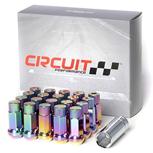 Circuit PerformanceForged Steel Extended Hex Lug Nut for Aftermarket Wheels: 12x1.5 Neo Chrome - 20 Piece Set + Tool