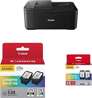 Canon PIXMA TR4720 All-in-One Wireless Printer Home use PG-275 XL/CL-276 XL Value Pack PG-275/CL-276 Multi Pack, Compatible to PIXMA TS3520
