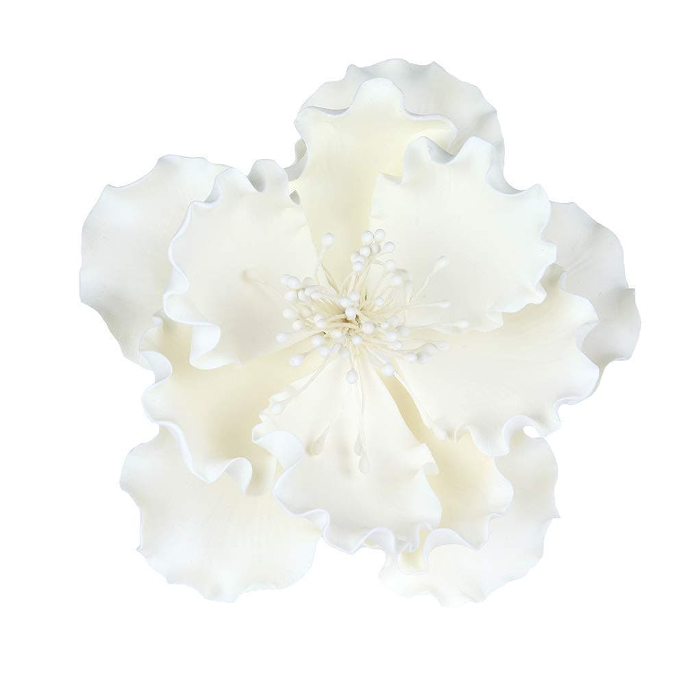 O'Creme Peony Gumpaste Sugar Flower 6 Inch, Set of 3 White - Edible Flowers for Cake Decorating - Sugar Paste Flower Decorations for Cakes, Cupcake Toppers - Birthday Party, Wedding, Valentines Day