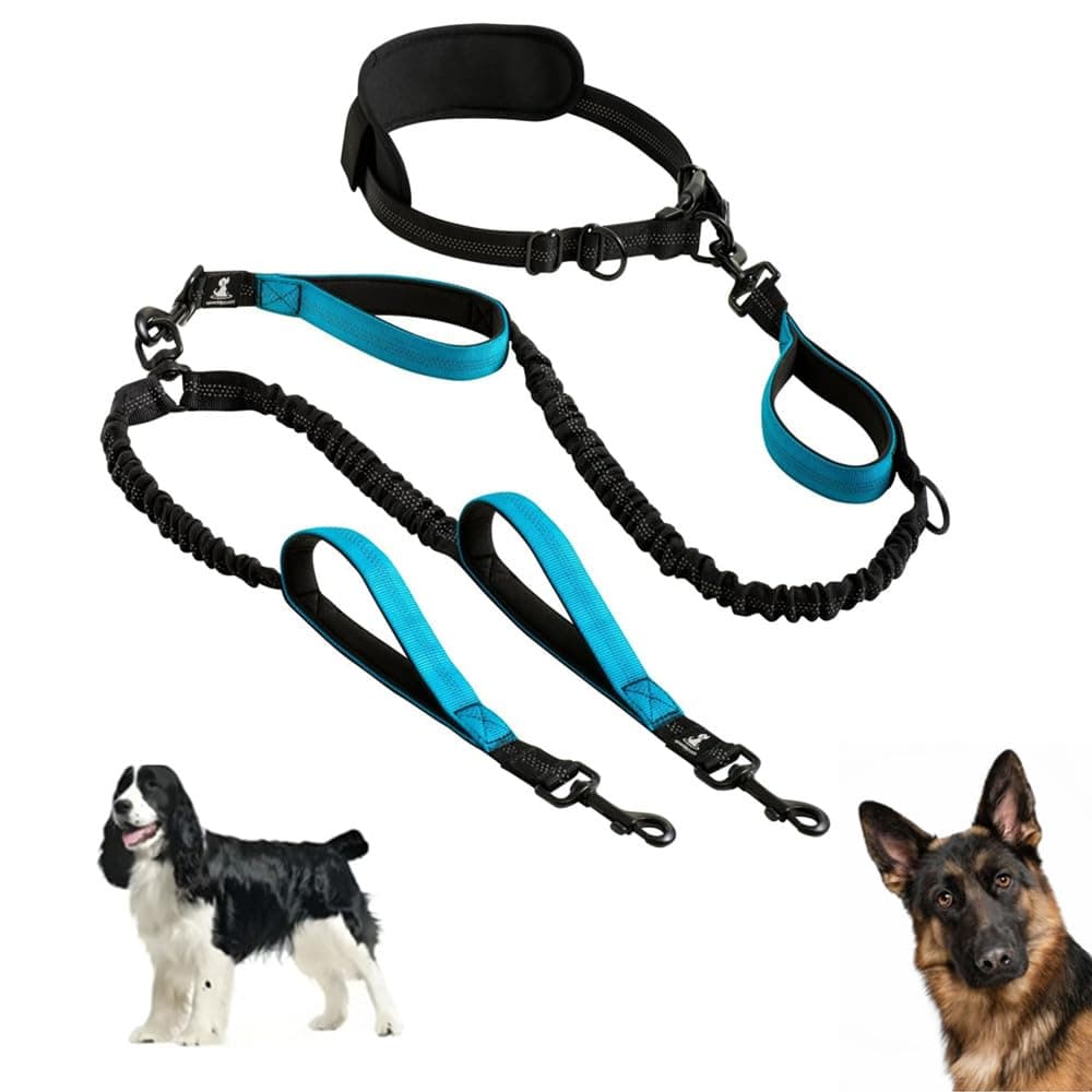 1 Pcs Hands Free Double Dog Leash, Dual Dog Leash for Medium and Large Dogs, Dog Leash for 2 Dogs with Padded Handles, No Pull, Reflective Sches, Tangle Free