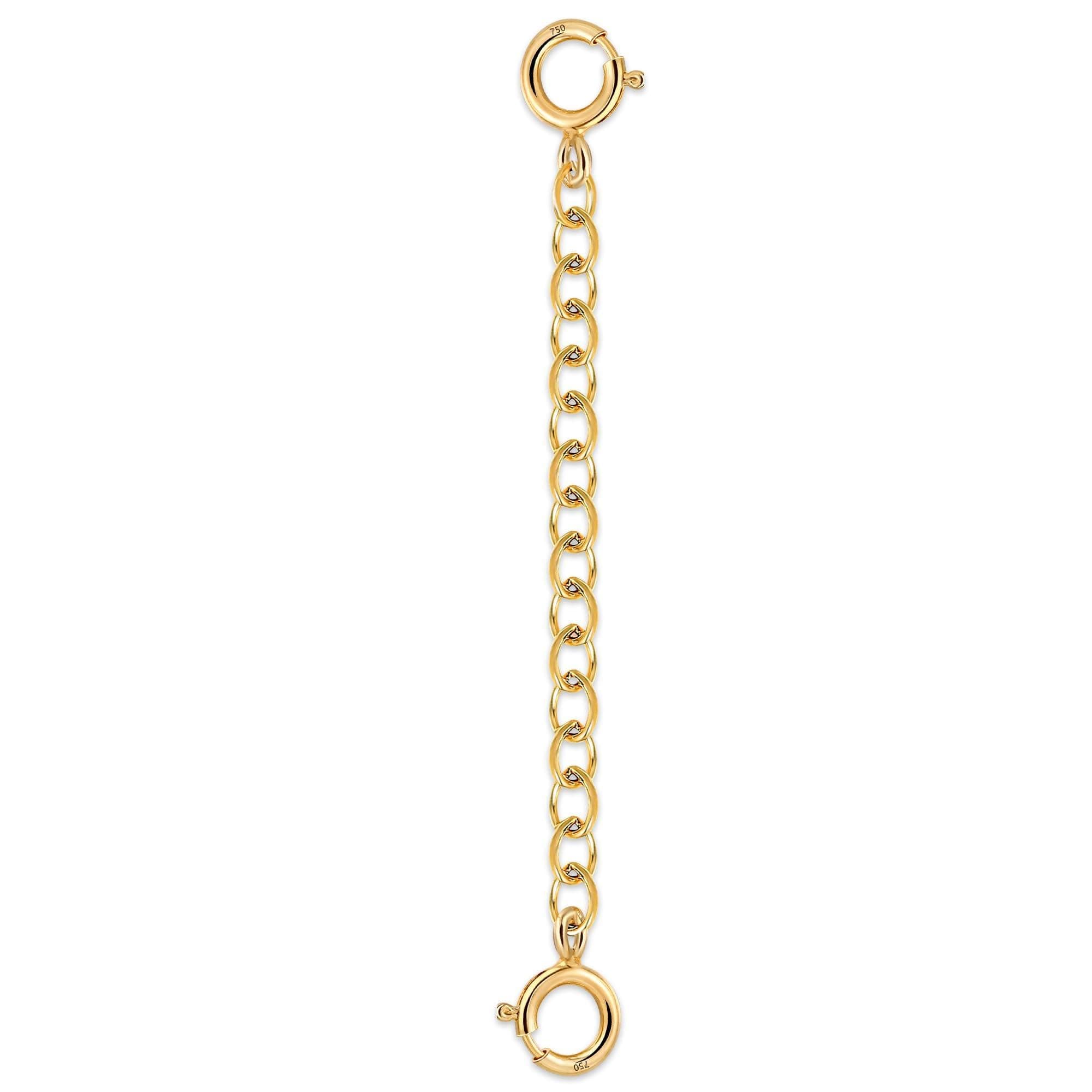 18K Solid Gold Extender for Necklace Bracelet Real Durable Adjustable Chain Gold Extension for Women