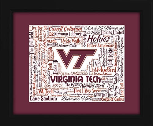 Virginia Tech (VA Tech) 16x20 Art Piece - Beautifully matted and framed behind glass