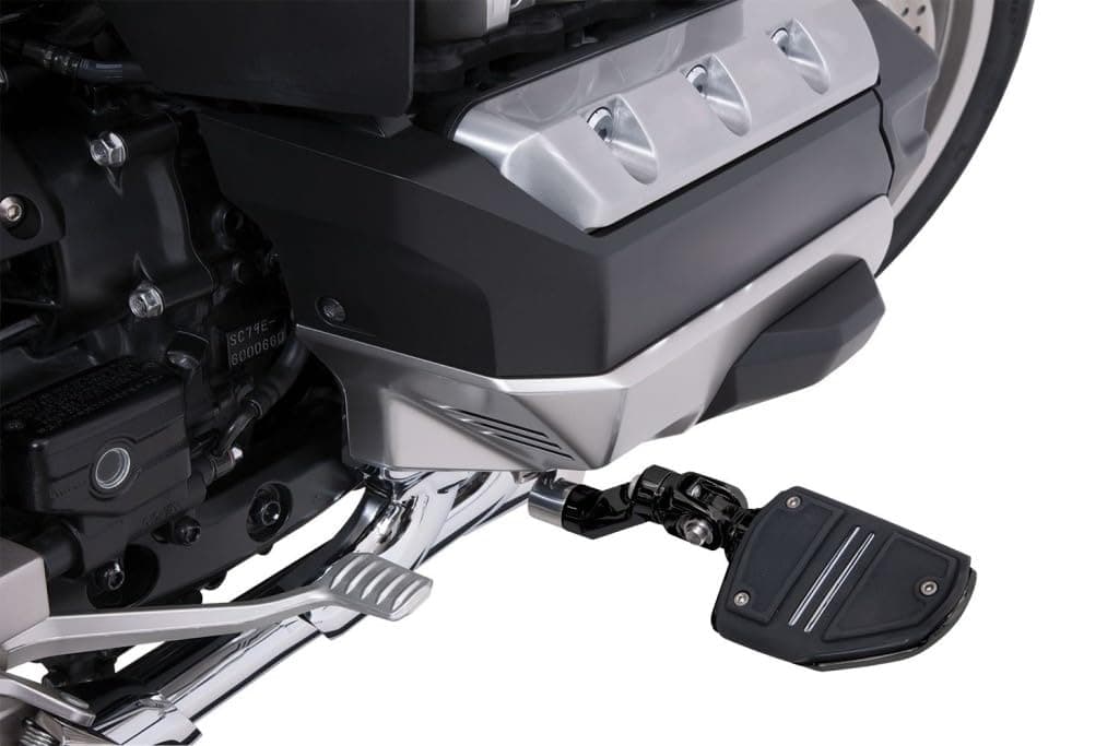 Ciro Goldstrike 3-Way Adjustable Highway Peg Mounts with Twin Rail Footrest (Pair) for Gold Wing Black (60325)