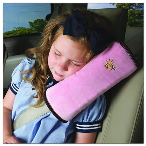Child Safety Design Multi Use Auto Car Seat Belt Cover Seat Shoulder Pad Cushion 2 Pcs One Pair (Pink)