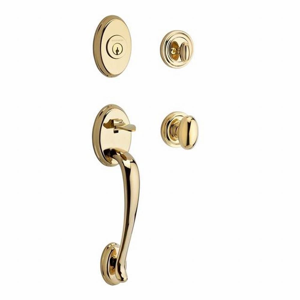 Reserve 9BR1800-001 Columbus Traditional Single Cylinder Handleset with Ellipse Knob in Polished Brass
