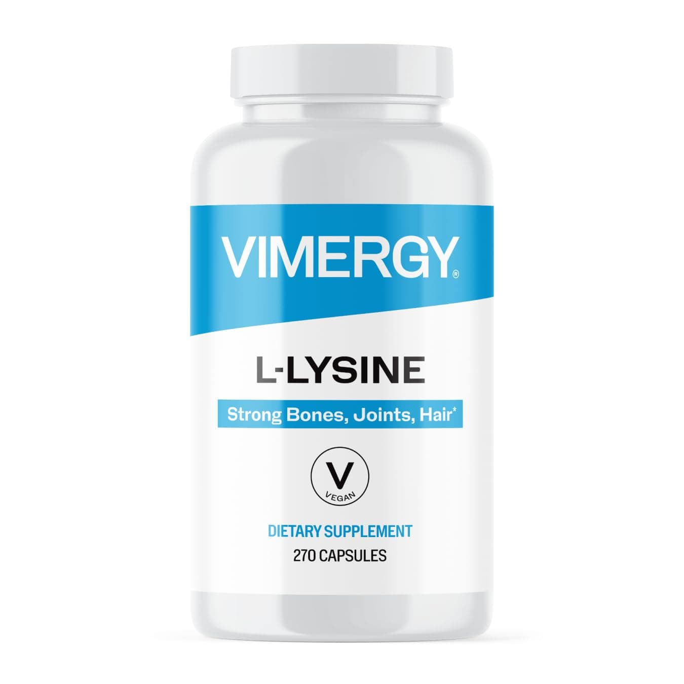 Vimergy L-Lysine – Promotes Healthy Skin, Hair & Nails* – Supports Healthy Metabolism* – Vegan, Non-GMO & Gluten-Free – 270 Capsules