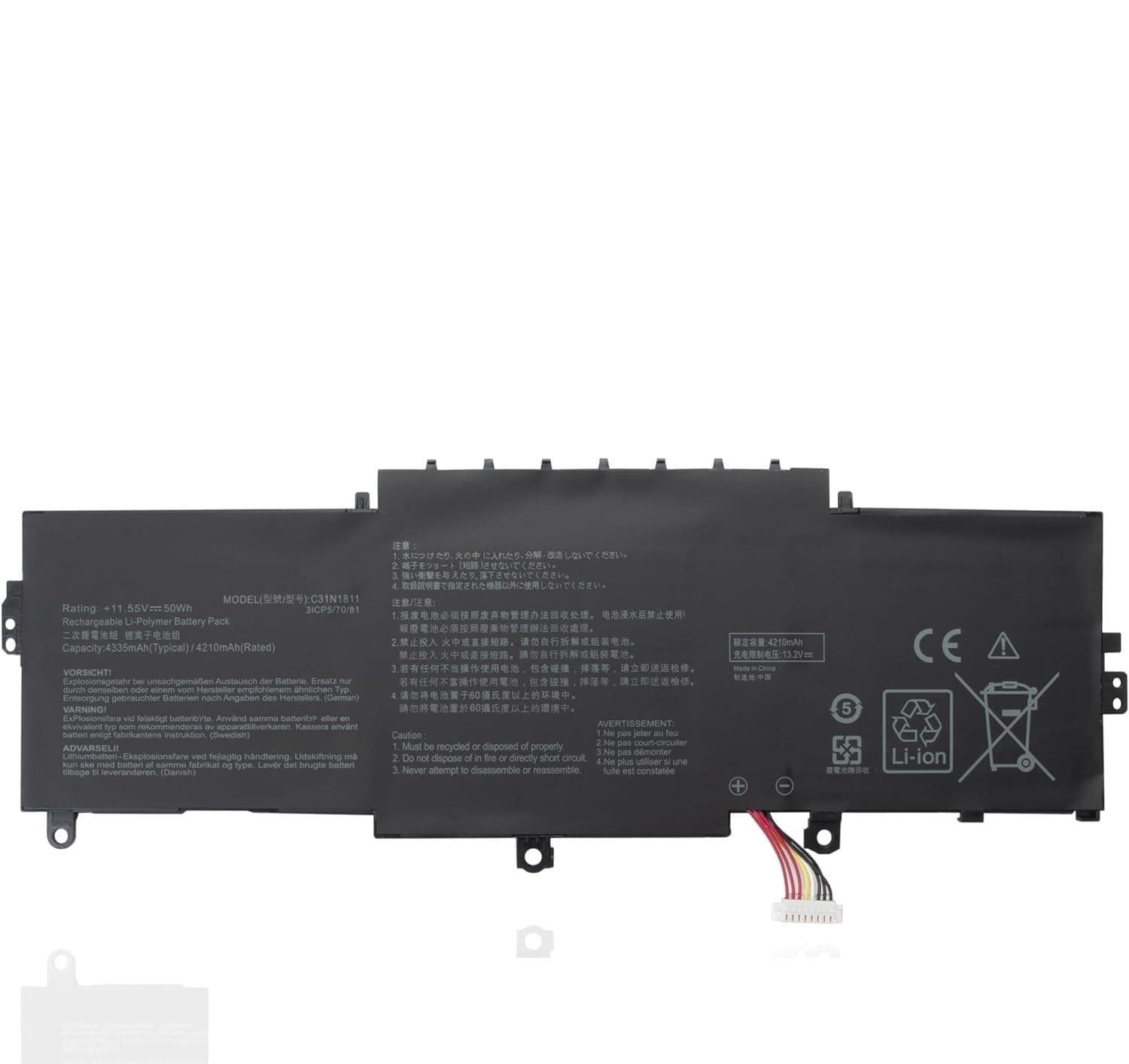 WISTAR C31N1811 Laptop Battery for ASUS Deluxe14 Deluxe 13 ZenBook 14 UX433 UX433F UX433FA U433FN UX433FN UX433FL BX433FN RX433FN U4300 U4300F U4300FA U4300FN UX433FA-A6018T UX433FN-2B 3B