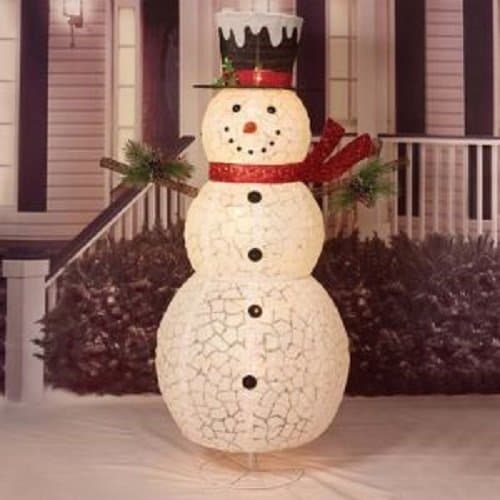 60 IN. UL POP-UP SNOWMAN WITH RED SCARF SCULPTURE