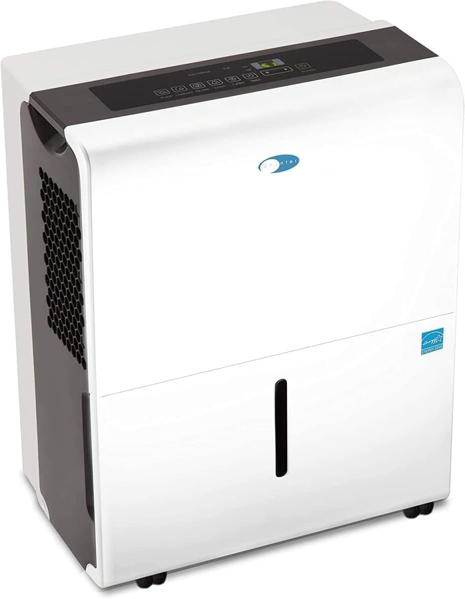 Energy Star RPD-506EWP 50 Pint High Capacity Portable Dehumidifier with Pump up to 4000 sq ft, White w/Black sides