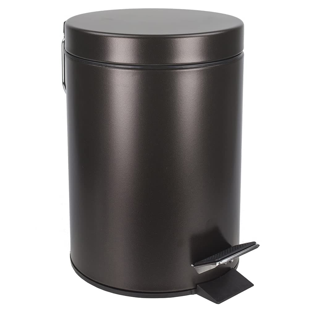 Home Basics3 Liter Step Open Garbage Trash Can, Waste Basket Bin For Bathroom, Kitchen, Office, Bronze
