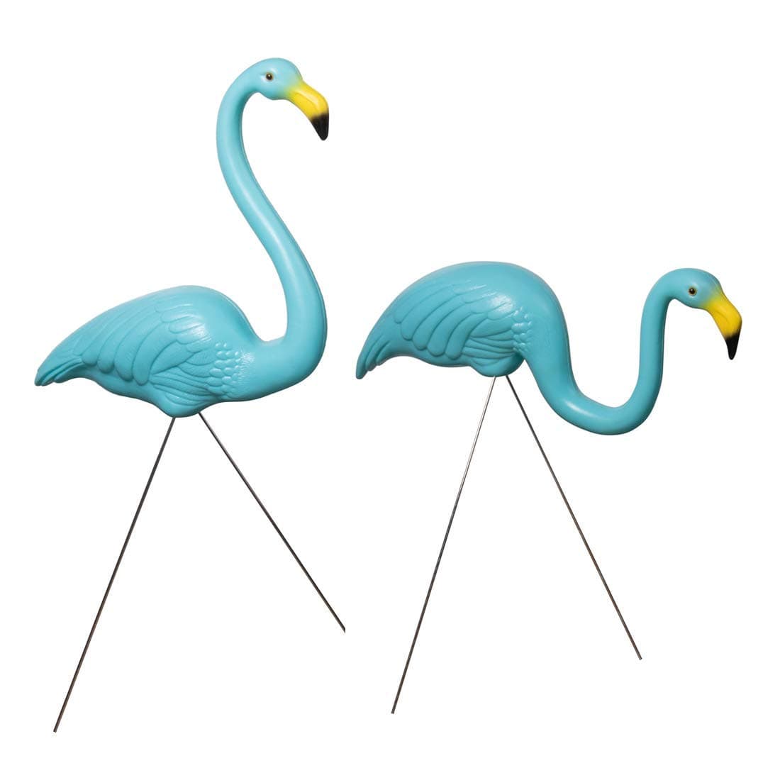SpringBall2 Pack Blue Flamingos Yard Decorations，Plastic Flamingo Lawn Ornaments with Metal Legs, for Home and Outdoor Decor, Party Decor, Adjustable Feet Length